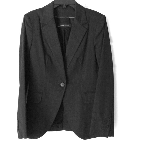 Zara Jackets & Coats Zara Grey Pinstripe Suit Jacket Poshmark